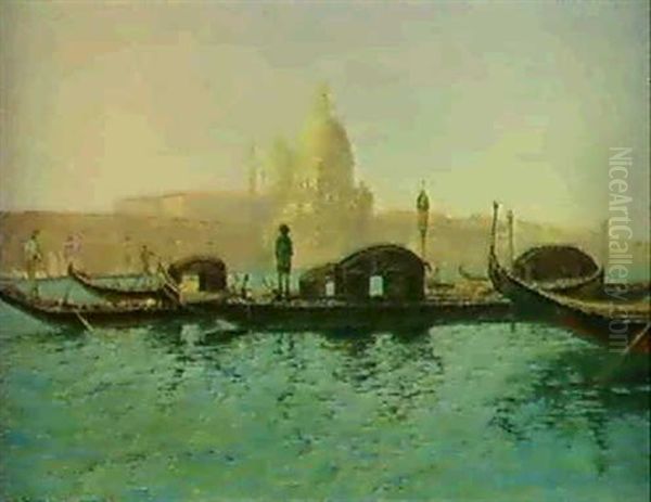 Die Basilika Santa Maria Della Salute In Venedig Oil Painting by Arthur Calame