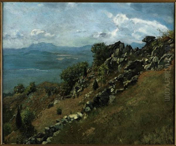 Sui Monti Di Rubiana And Paesaggio (al Retro) Oil Painting by Marco Calderini