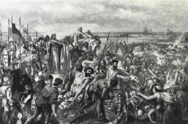 Biblical Scene Oil Painting by Philip Hermogenes Calderon