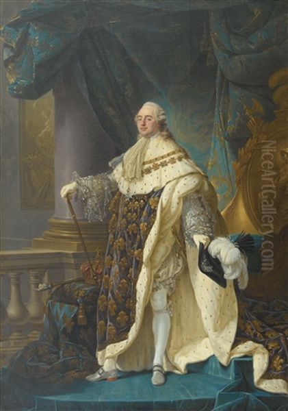 Portrait D'apparat De Louis Xvi, Dans Le Grand Habit Du Jour De Son Sacre Oil Painting by Alphonse-Apollodore Callet