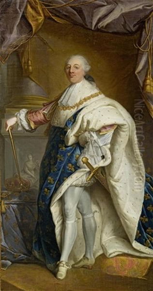 Portrat Konig Ludwig Xvi. Im Kronungsornat Oil Painting by Alphonse-Apollodore Callet