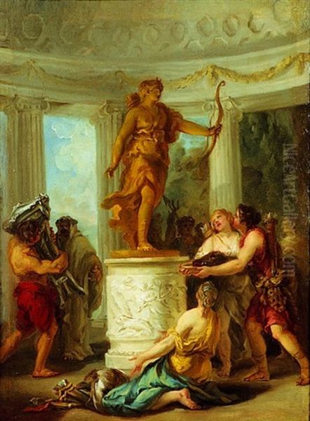 L'offrande A Diane Oil Painting by Alphonse-Apollodore Callet