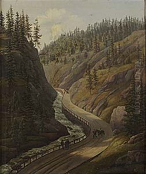 Landskap Med Rastande Figurer Oil Painting by Jacob Calmeyer