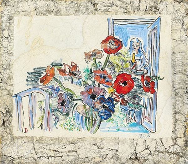 Convalescence Et Vin (after Raoul Dufy) Oil Painting by Speranza Calo-Seailles