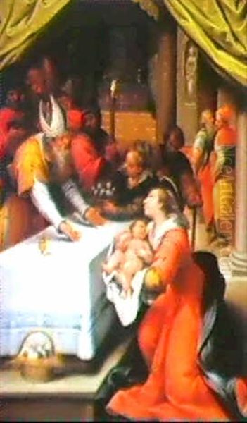 The Presentation Of The Infant Christ In The Temple Oil Painting by Denys Calvaert