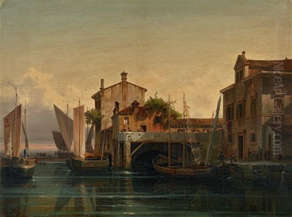 Chioggia Oil Painting by Ercole Calvi
