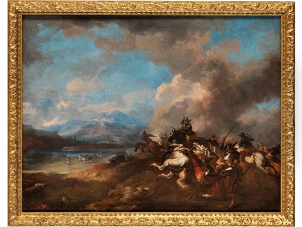 Schlachtengemalde Oil Painting by Antonio Calza