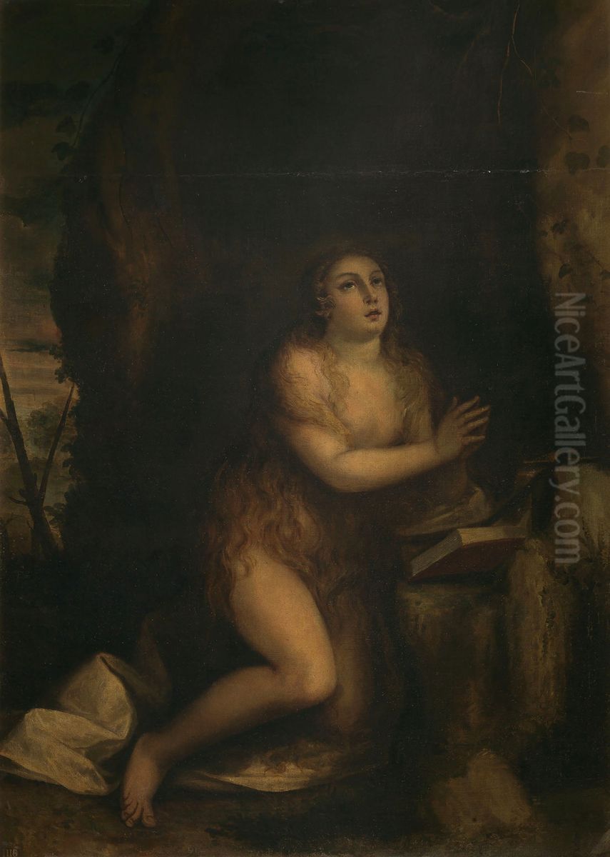 The Penitent Magdalene Oil Painting by Luca Cambiaso