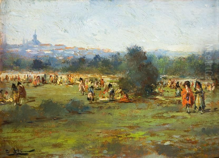 La Pradera De San Isidro Oil Painting by Emilio Alvarez Diaz