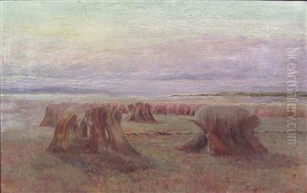 Cornstooks Oil Painting by Duncan Cameron