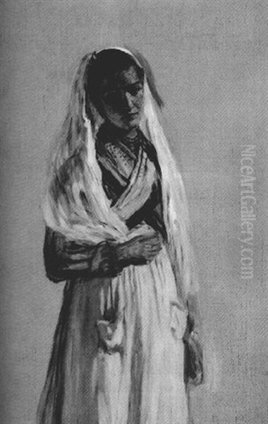 Young Girl Of The Riviera Oil Painting by Hugh Cameron