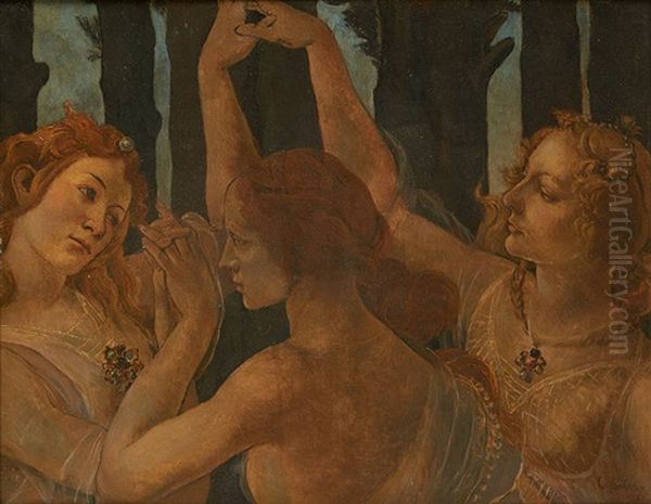 Les Trois Graces Oil Painting by Camille Van Camp