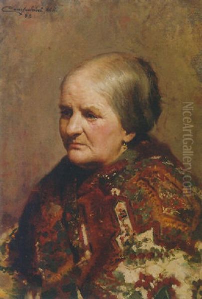 Deep In Thought Oil Painting by Alcide Davide Campestrini