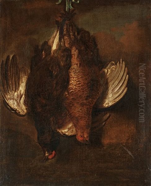 Still Life With Birds Oil Painting by Govert Dircksz. Camphuysen