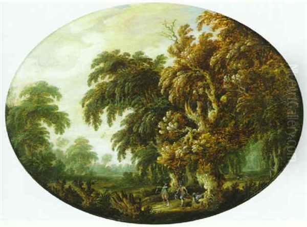 Paysage Aux Promeneurs Oil Painting by Govert Dircksz. Camphuysen