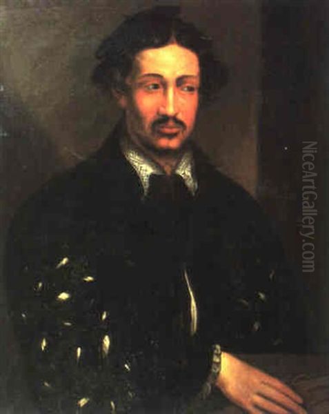 Bildnis Eines Vornehmen Herrn Mit Schwarzem Barett Oil Painting by Giulio Campi