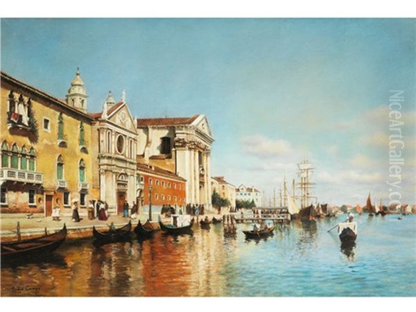 Venedig/ Blick Auf Die Jesuitenkirche Und San Giorgio Maggiore Auf Der Giudecca Oil Painting by Federico del Campo