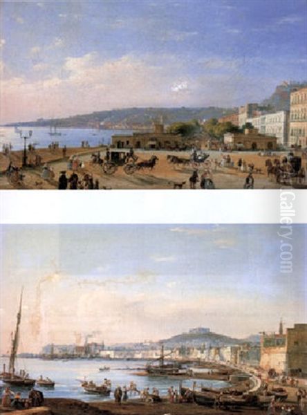 La Villa Reale Di Chiaia, Naples Oil Painting by Salvatore Candido