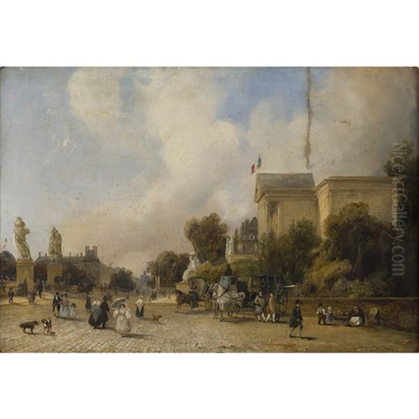 A View Of The Assemblee Nationale, Paris Oil Painting by Giuseppe Canella