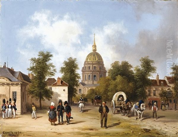 L'hotel Des Invalides, Paris Oil Painting by Giuseppe Canella