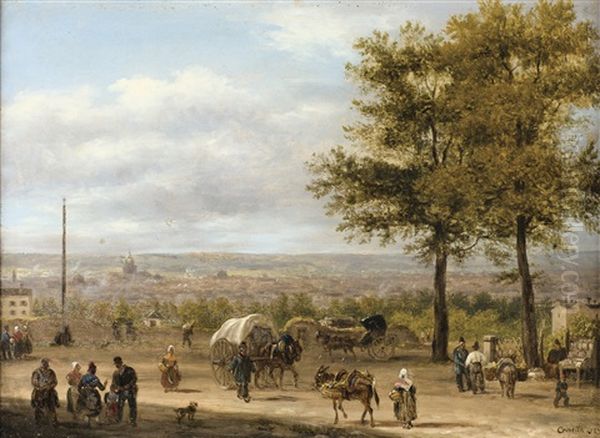 Vue Des Hauteurs De Paris Oil Painting by Giuseppe Canella