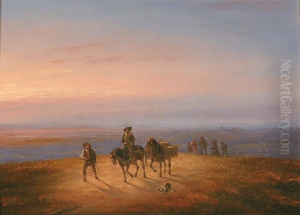 Carovana Con Figure Oil Painting by Giuseppe Canella