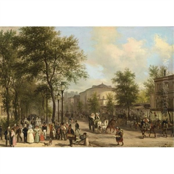 Paris: The Grands Boulevards Oil Painting by Giuseppe Canella