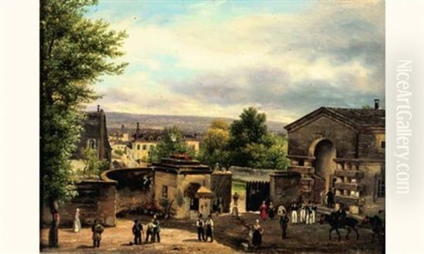 Aux Portes De Paris Oil Painting by Giuseppe Canella