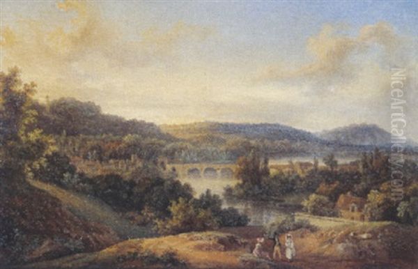 Vue De Saint-cloud Prise De Meudon Oil Painting by Giuseppe Canella