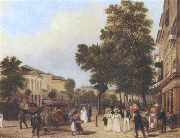 Vue Des Grands Boulevards Oil Painting by Giuseppe Canella