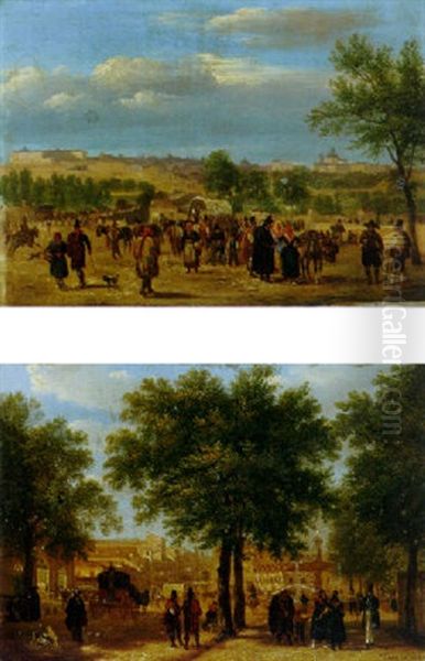 Vista De Madrid Del Puente De Segovia Oil Painting by Giuseppe Canella