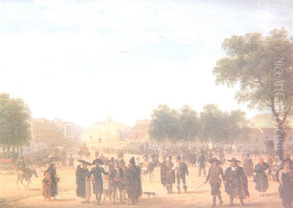 Vista De La Calle De Alcala Oil Painting by Giuseppe Canella