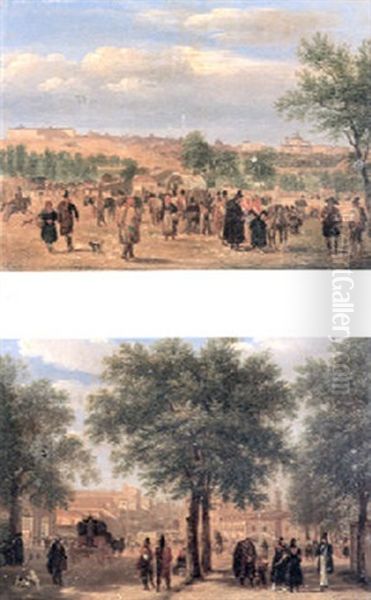 Vue De Madrid Prise Au Bout Du Pont De Sequire Oil Painting by Giuseppe Canella