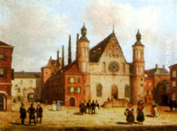 A View Of The Binnenhof, The Hague Oil Painting by Giuseppe Canella