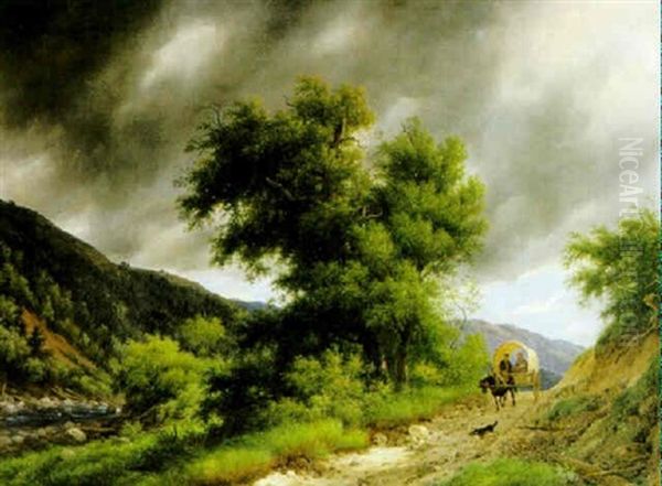 Landskap Med Hastkarra Oil Painting by Giuseppe Canella