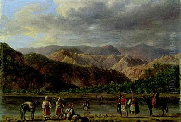 Nafplion From Tyrins Oil Painting by Giuseppe Canella