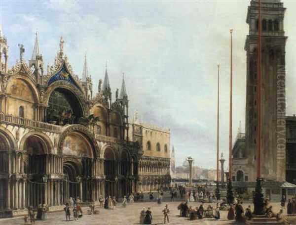 La Basilica Di San Marco Oil Painting by Giuseppe Canella