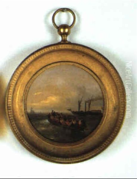 L'arrivo Del Piroscafo Oil Painting by Giuseppe Canella