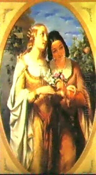 L'amour Sacre L'amour Profane Oil Painting by Theodore Canneel