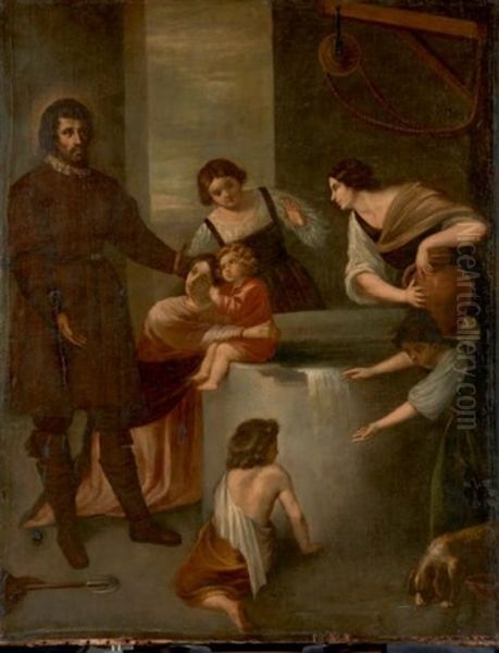 Le Miracle Du Puits Oil Painting by Alonso Cano