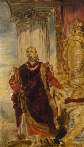 Kaiser Franz Joseph I. Im Toison-ornat Oil Painting by Hans (Johann von Strasiripka) Canon