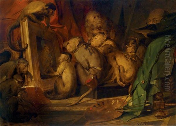 Afrikanische Jury-sitzung Oil Painting by Hans (Johann von Strasiripka) Canon