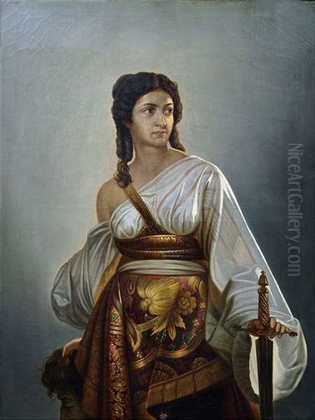 Judith Mit Schwert Und Dem Haupt Des Holofernes Oil Painting by Hans (Johann von Strasiripka) Canon
