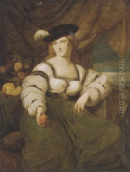 Portrait Of A Lady Seated Before A Window Oil Painting by Hans (Johann von Strasiripka) Canon