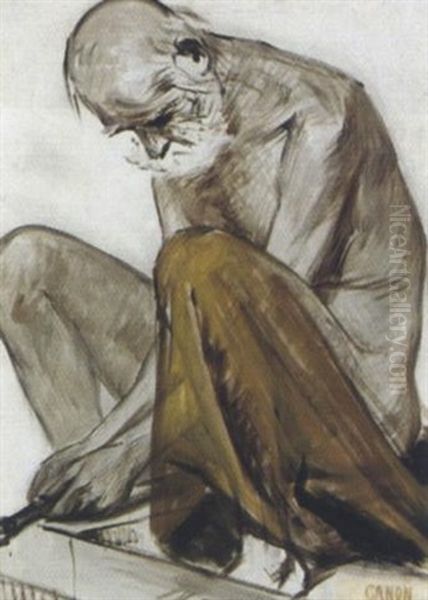 Sitzender Mann Oil Painting by Hans (Johann von Strasiripka) Canon