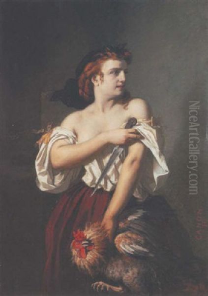 Moderne Judith Oil Painting by Hans (Johann von Strasiripka) Canon