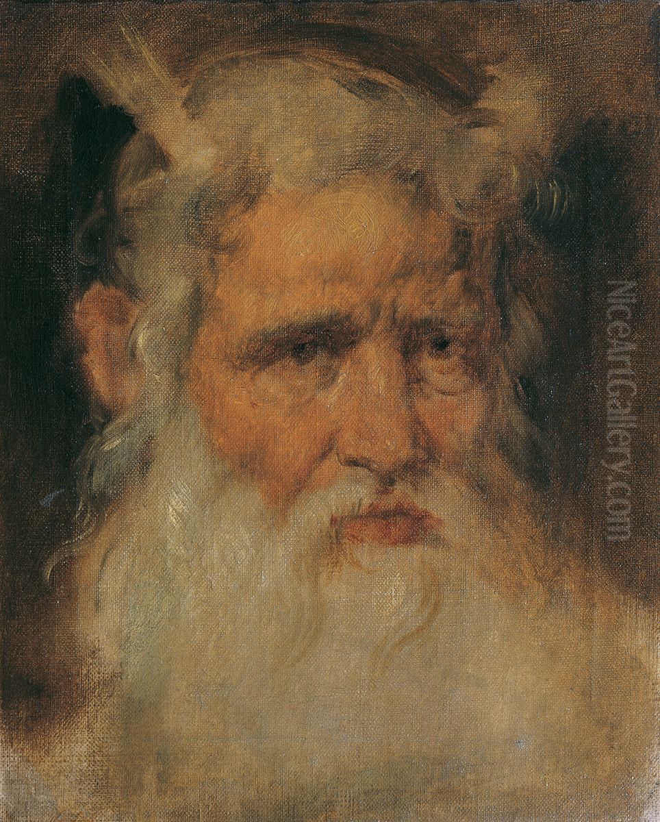 Moses Oil Painting by Hans (Johann von Strasiripka) Canon