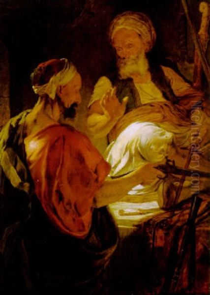 Turkischer Bazar Oil Painting by Hans (Johann von Strasiripka) Canon