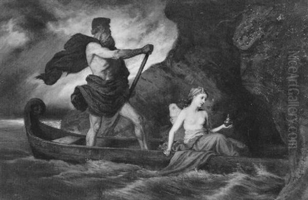 Charon Und Persephone Auf Der Fahrt In Die Unterwelt Oil Painting by Hans (Johann von Strasiripka) Canon