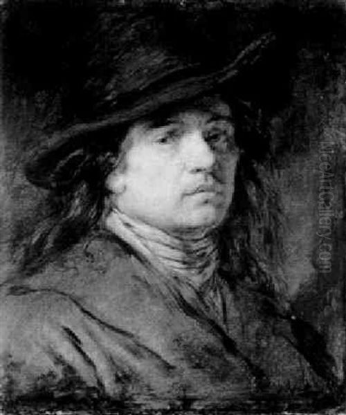 Portrait Eines Mannes Mit Hut Oil Painting by Hans (Johann von Strasiripka) Canon